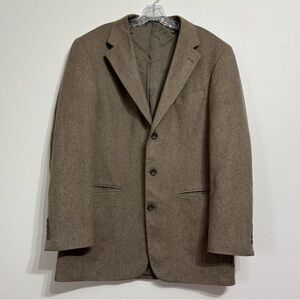 Oscar De La Renta Tan Wool & Cashmere‎ Blazer Jacket Sport Coat Mens Size 42L